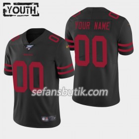 San Francisco 49ers Tröjor Custom Nike Svart 100th - Barn